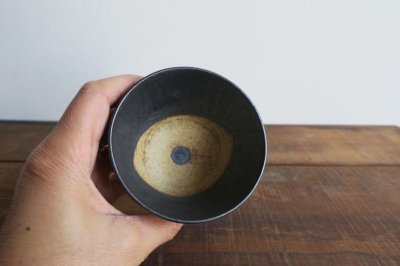 画像1: 陶器工房 壹　mintama　カップ小　ブラック