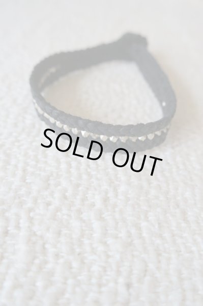 画像1: ISHI JEWELRY レザーブレスレット　ブラック (1)