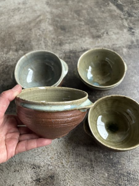 画像1: 西持田窯 耳付き碗 (1)