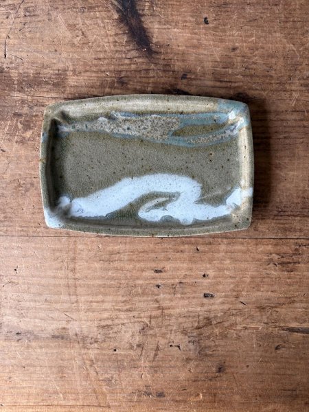 画像1: 西持田窯 6.5寸平角皿 (1)