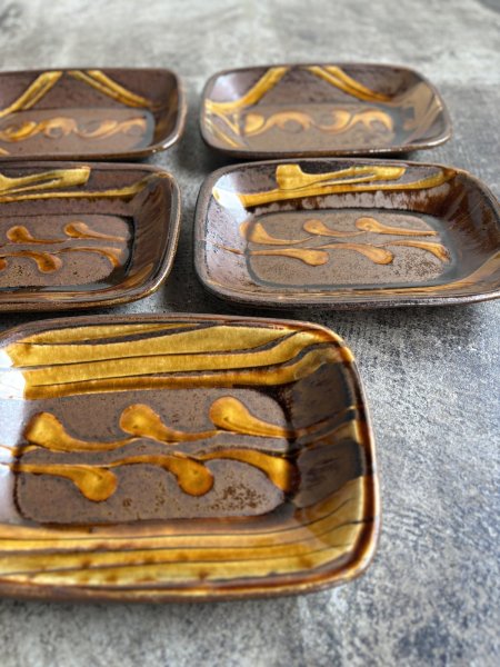 画像2: 井上尚之 スリップ角皿(中) (2)