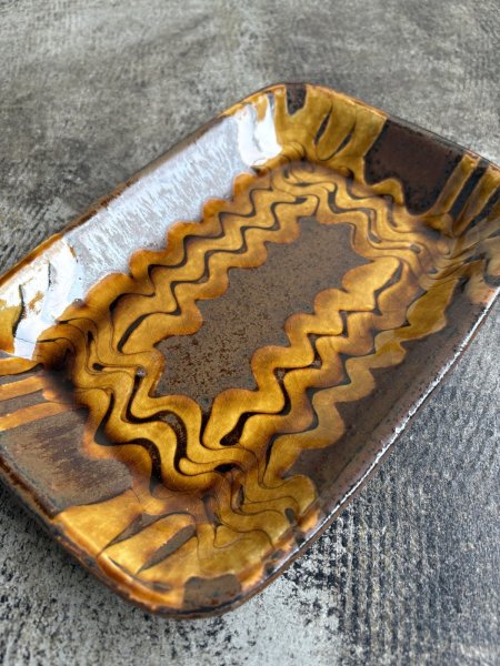 画像2: 井上尚之 スリップ角皿(大) (2)