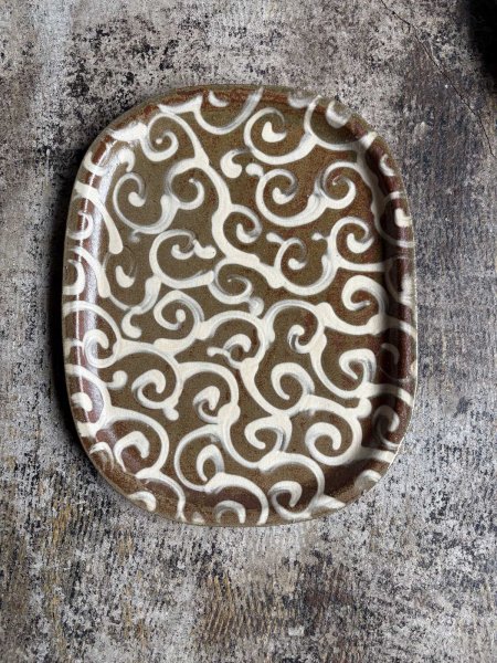 画像1: 登川均 たたら皿26×21 隅丸型 (1)