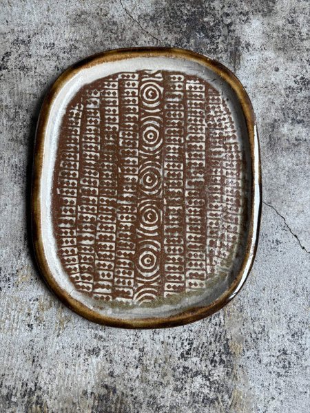 画像1: 登川均 たたら皿26×21 隅丸型 (1)