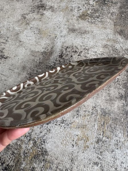 画像4: 登川均 たたら皿26×21 隅丸型 (4)