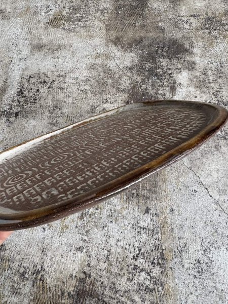 画像5: 登川均 たたら皿26×21 隅丸型 (5)