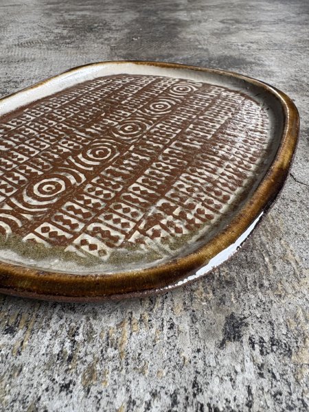 画像2: 登川均 たたら皿26×21 隅丸型 (2)