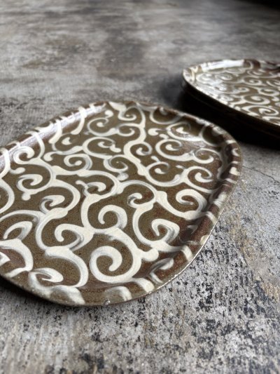 画像1: 登川均 たたら皿26×21 隅丸型