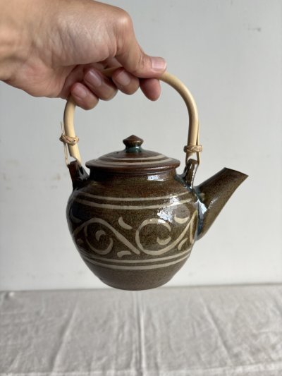 画像1: 登川均 土瓶（象嵌）