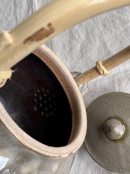 画像5: 登川均 土瓶（線彫椿文） (5)