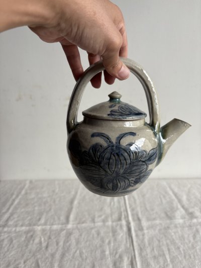 画像1: 登川均 按瓶（線彫椿文）