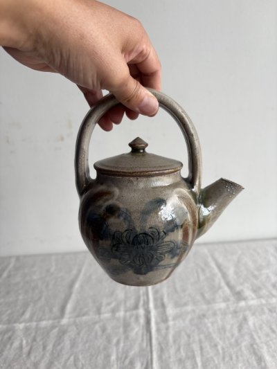 画像1: 登川均 按瓶（線彫椿文）