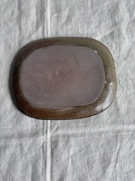 画像7: 登川均 たたら皿 隅丸（17cm×13cm/櫛目点打ち） (7)