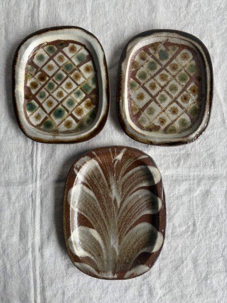 画像1: 登川均 たたら皿 隅丸（17cm×13cm） (1)