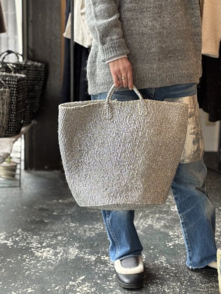 画像1: rectangle  シルバーバスケット　ビッグトート (1)