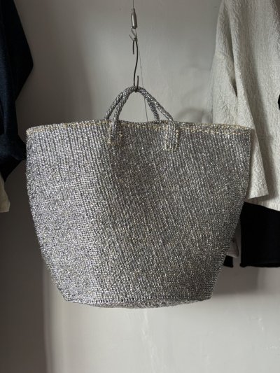 画像1: rectangle  シルバーバスケット　ビッグトート