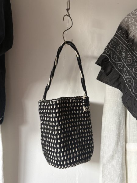 画像2: rectangle  ギンガムブラックバスケット　ミニショルダー (2)