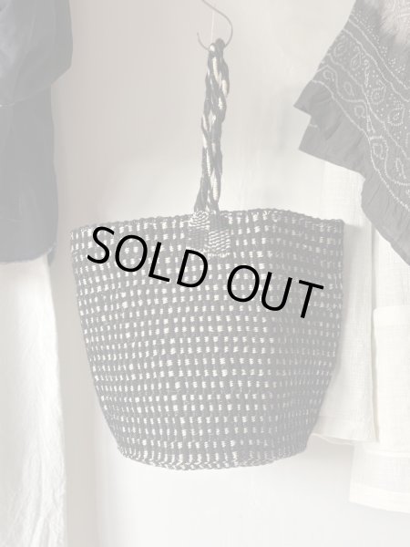 画像1: rectangle  ギンガムブラックバスケット　ラージショルダー (1)