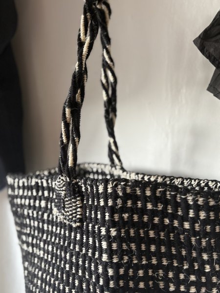 画像2: rectangle  ギンガムブラックバスケット　ラージショルダー (2)