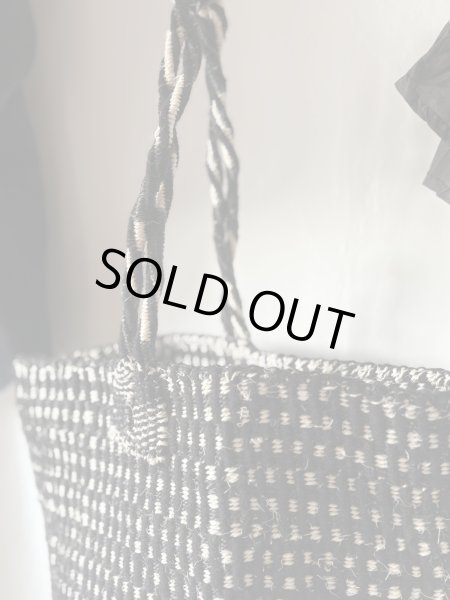 画像2: rectangle  ギンガムブラックバスケット　ラージショルダー (2)