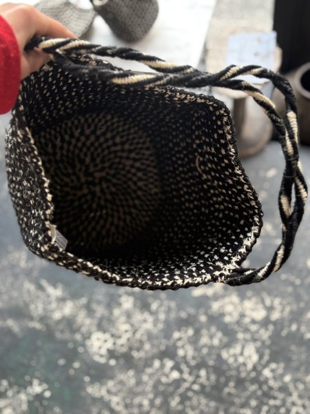 画像3: rectangle  ギンガムブラックバスケット　ラージショルダー (3)